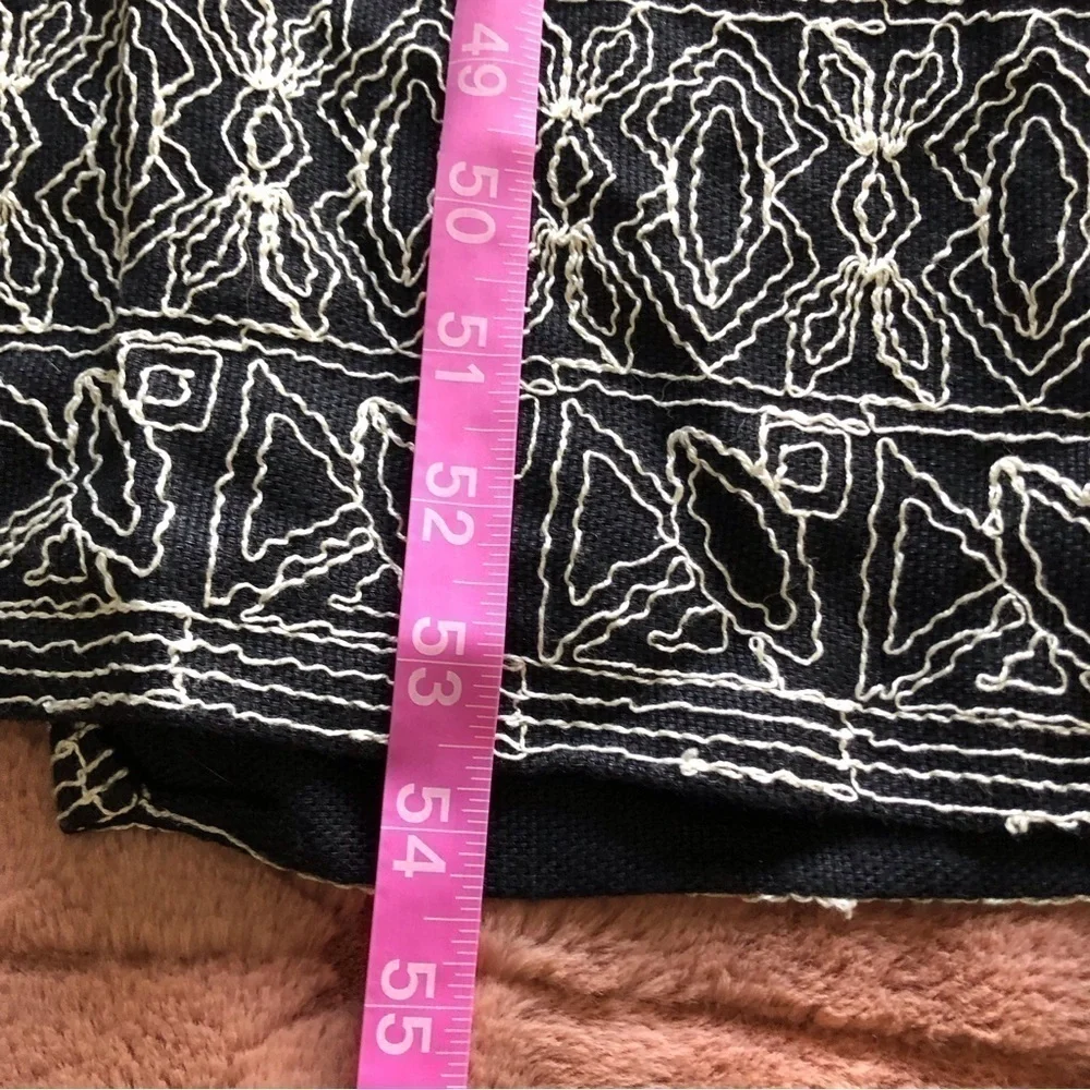 Vintage J.B.S. black and white full embroidered maxi dress in size 12